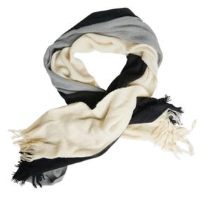 DONNI Tri Color Designer Luxury Scarf with Fringe Large Size Cozy Wrap
